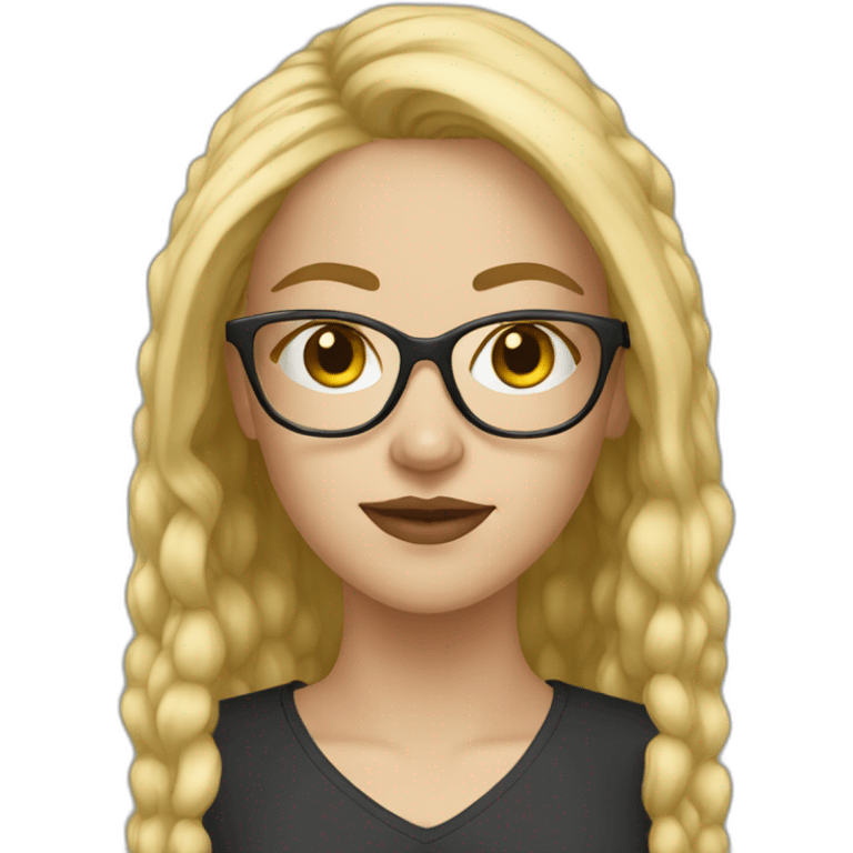 white girl with gold glasses emoji