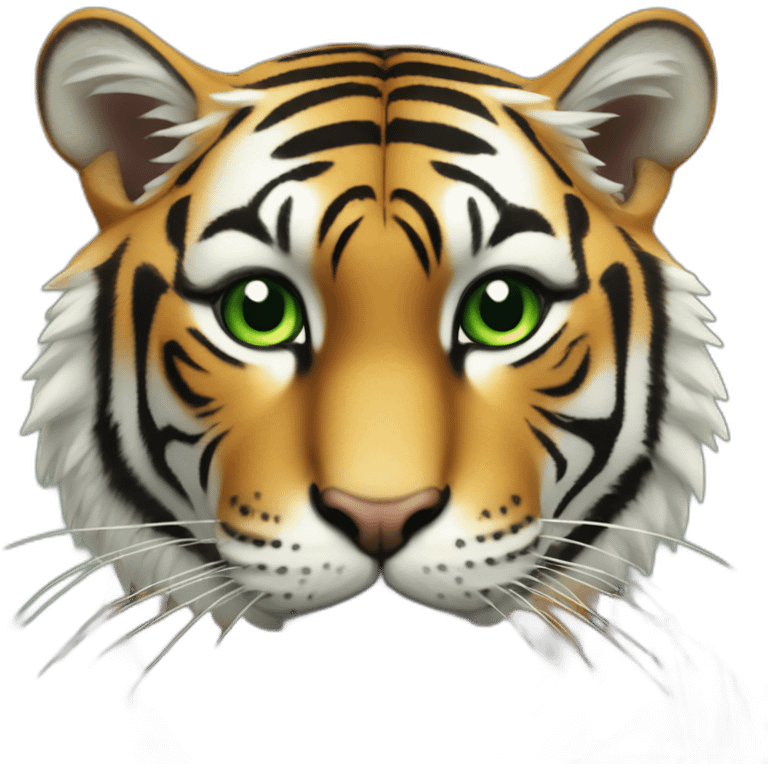 Chat tigre avec les yeux vert qui rigole emoji