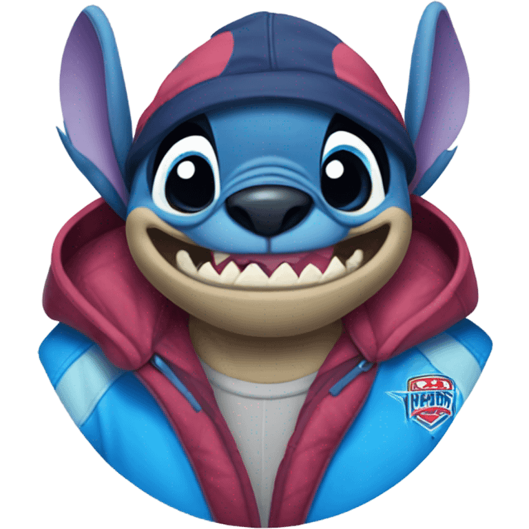 Disneys Stitch wearing an avalanche jersey  emoji