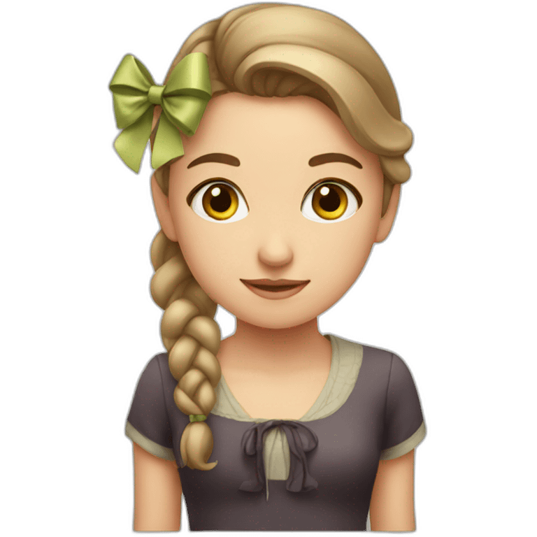 A girl with bow  emoji