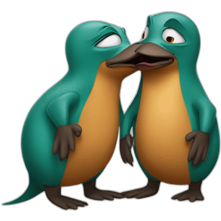 platypus perry and doofenshmirtz kissing emoji