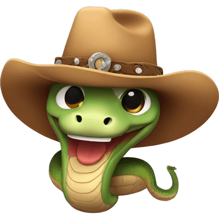 Cute snake with a cowboy hat emoji