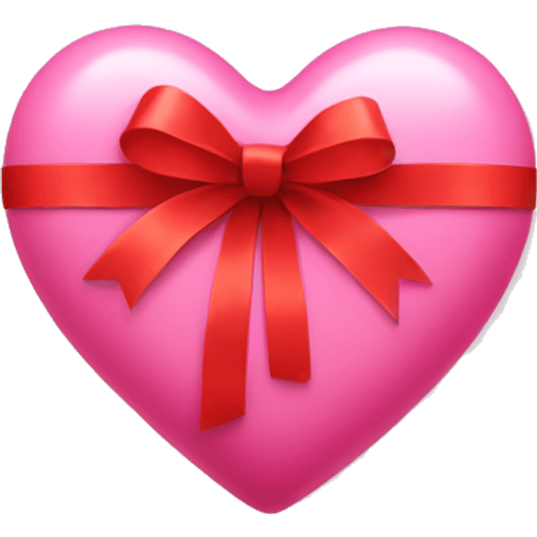 Pink heart with red ribbon  emoji