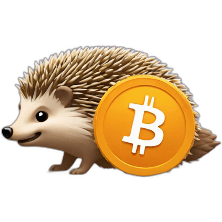 Hedgehog carry Bitcoin emoji