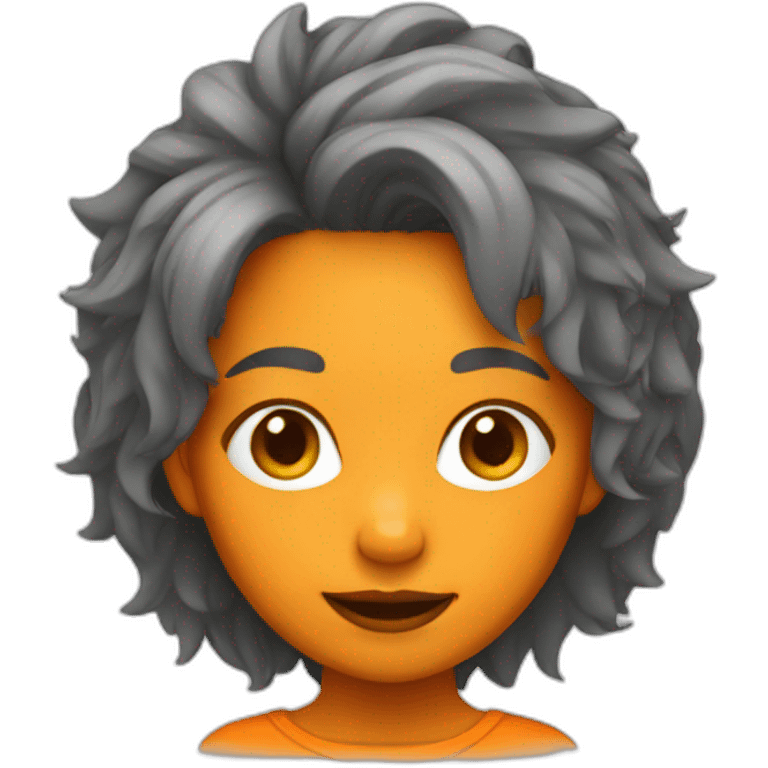 girl with orange Wolf hair cut emoji