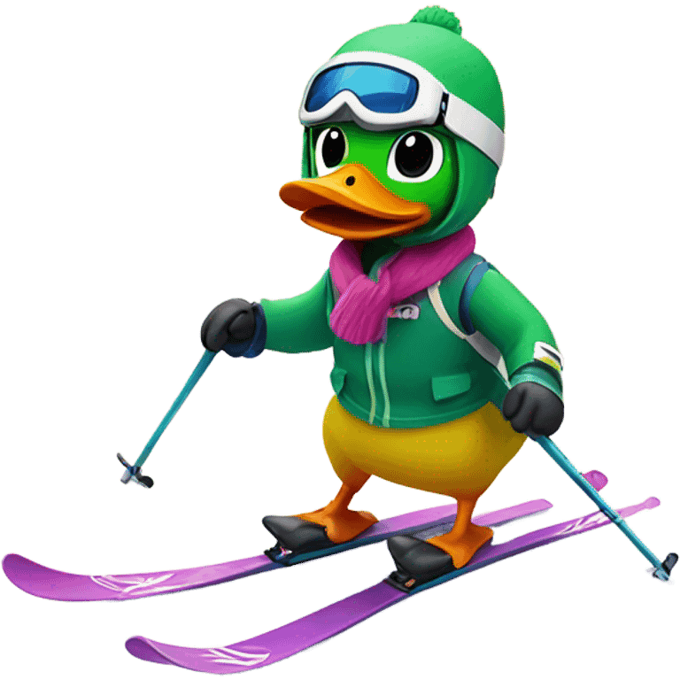 Skiing duck  emoji