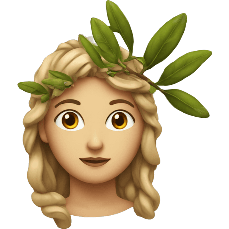 athenea with an olive branch in the head emoji