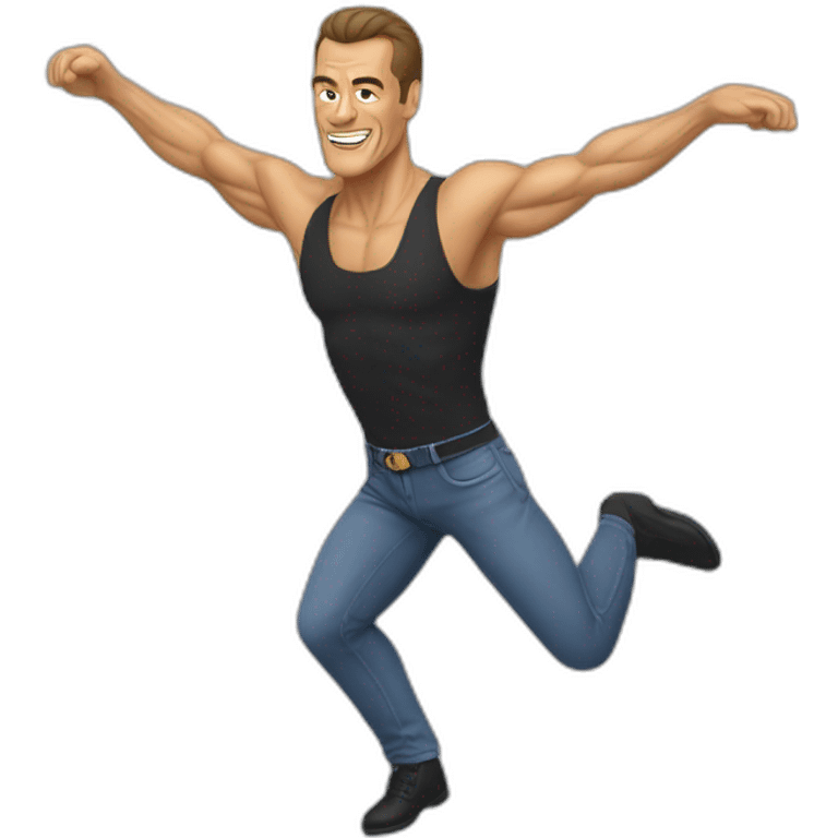 JEAN CLAUDE VAN DAMME performing a balancing act emoji