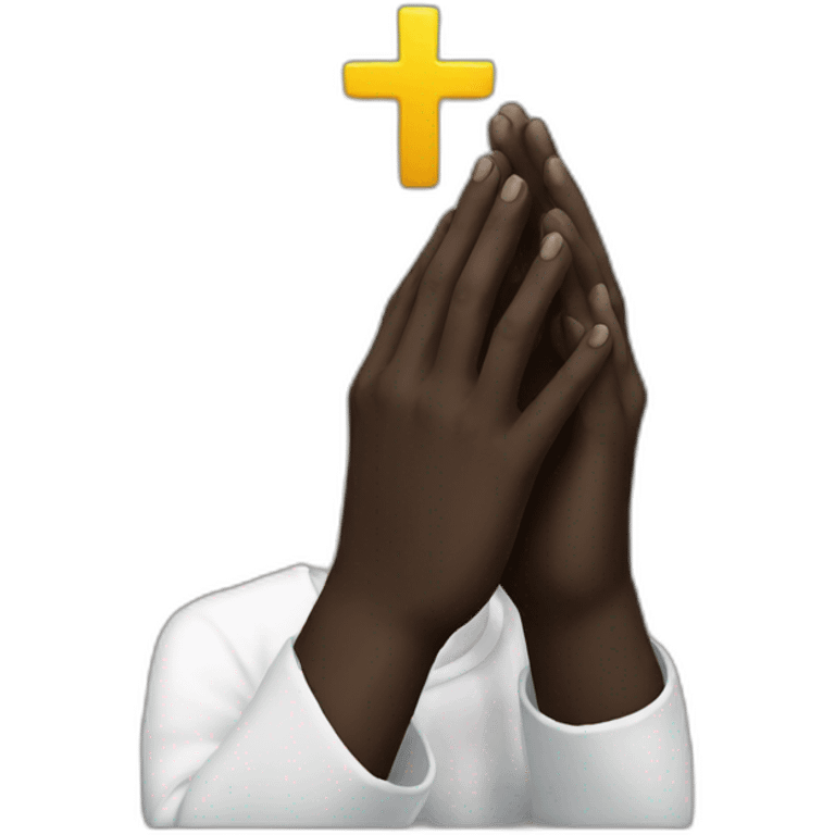 black hand pray christian emoji