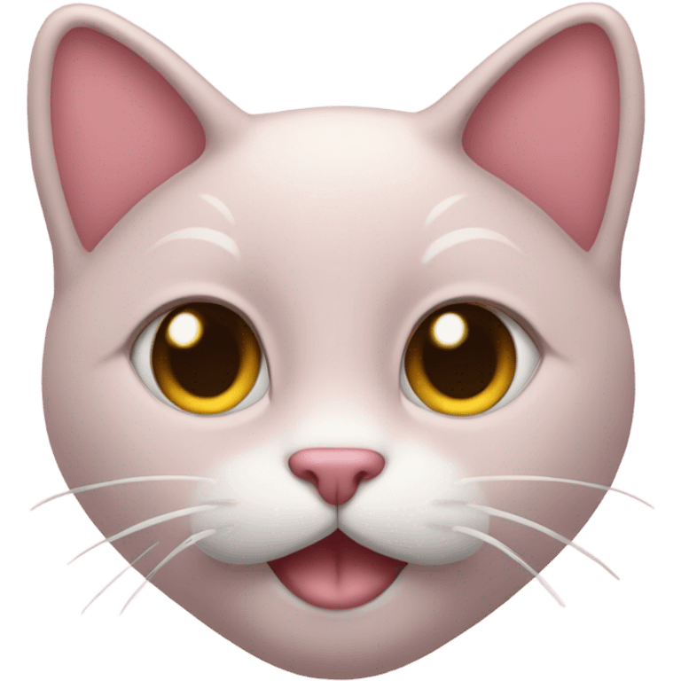 make a light pink heart with a cat face on it  emoji