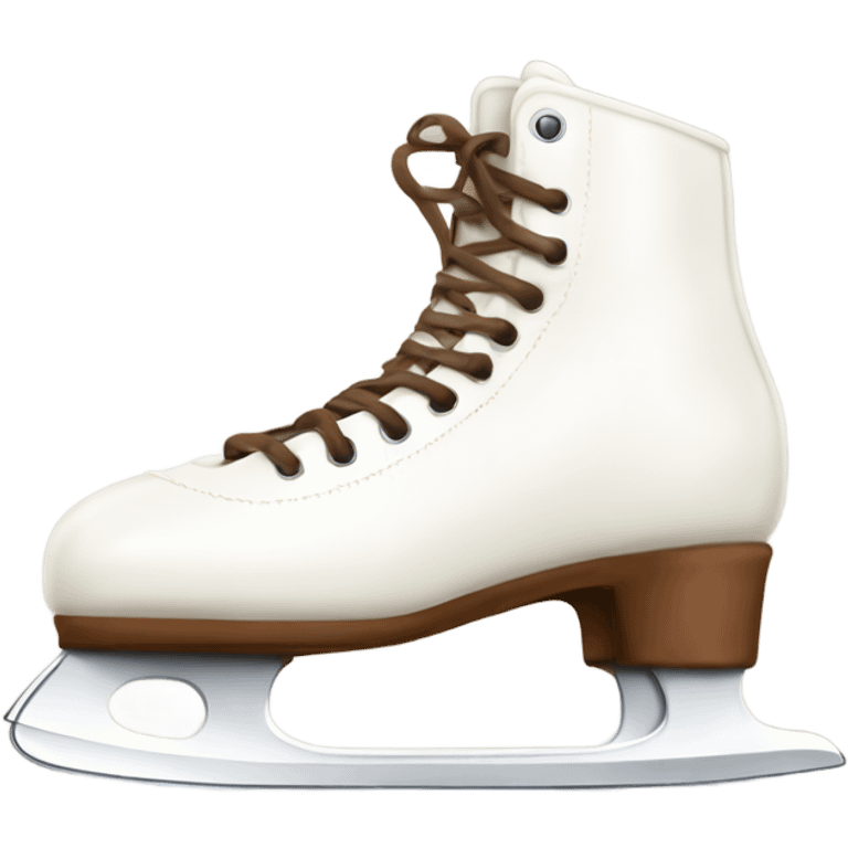 two winter white skates with brown laces emoji