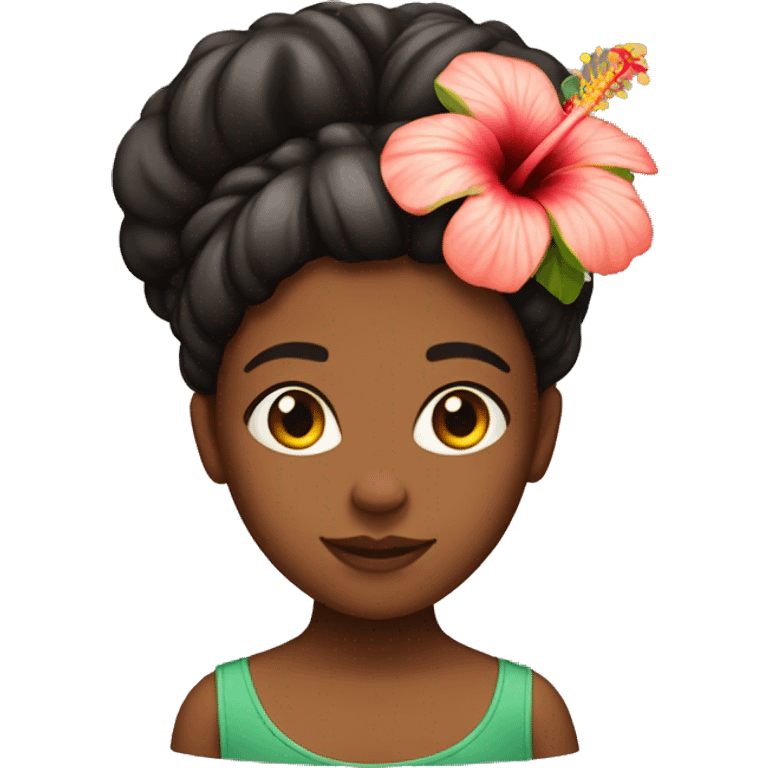 Girl with an hibiscus flower in her hair  emoji