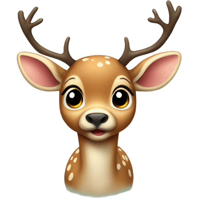 cute deer with a bow fly emoji