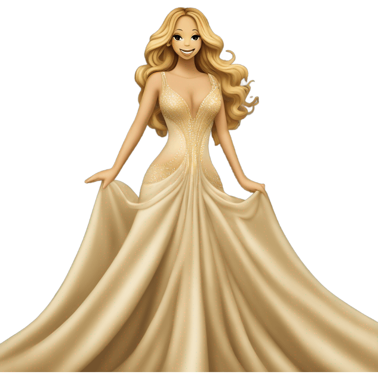 Mariah Carey in the dress that she wore on the cover of The Emancipation of MiMi emoji