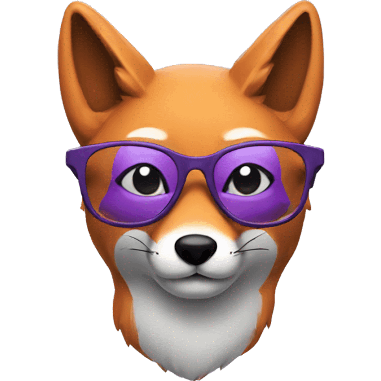 purple fox with glasses  emoji