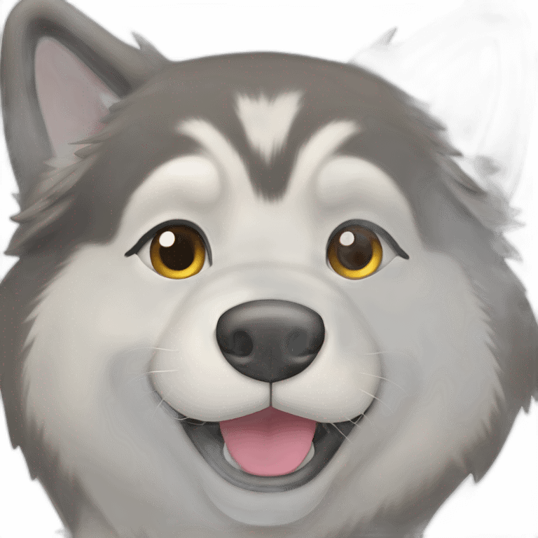 smiling female Alaskan malamute emoji