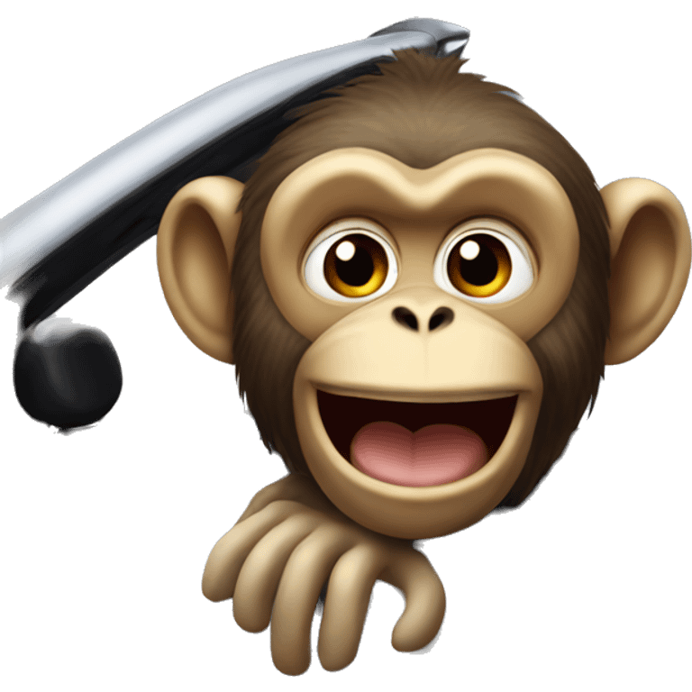 Monkey is on the car emoji