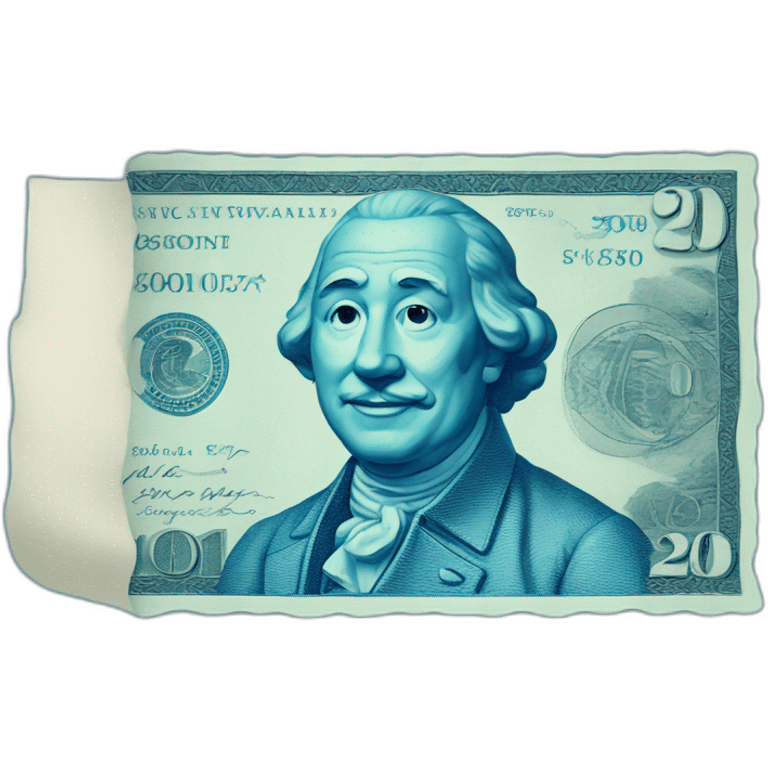 Blue banknote emoji