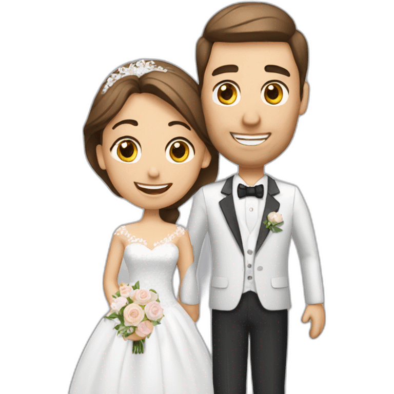 female life insurance advisor with newly wed couple emoji