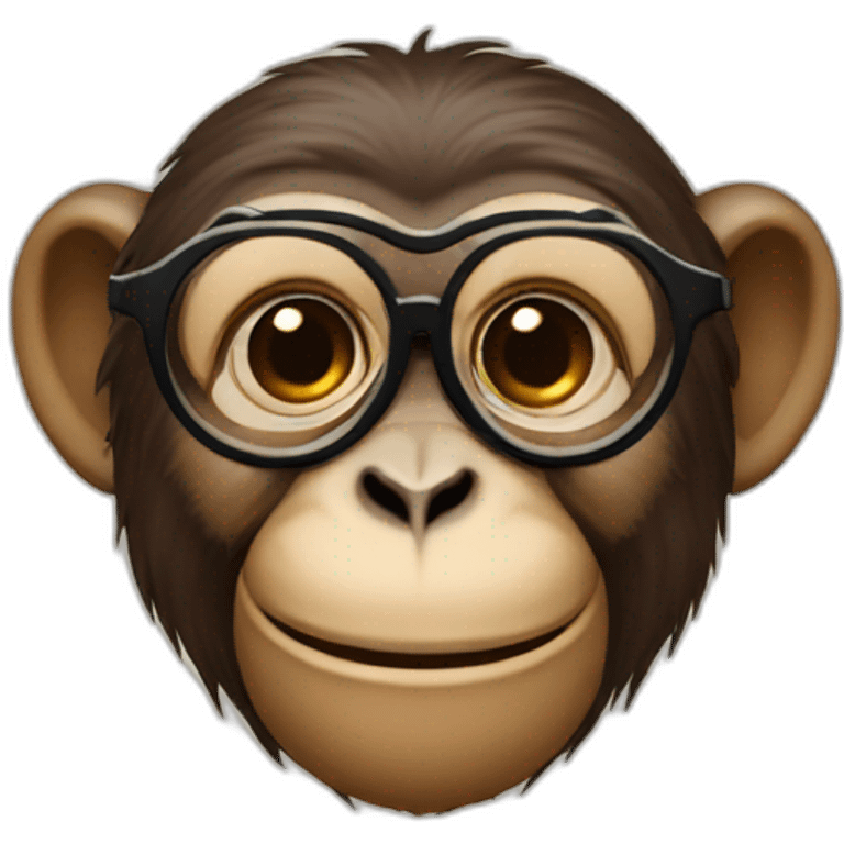 Monkey with glasses emoji