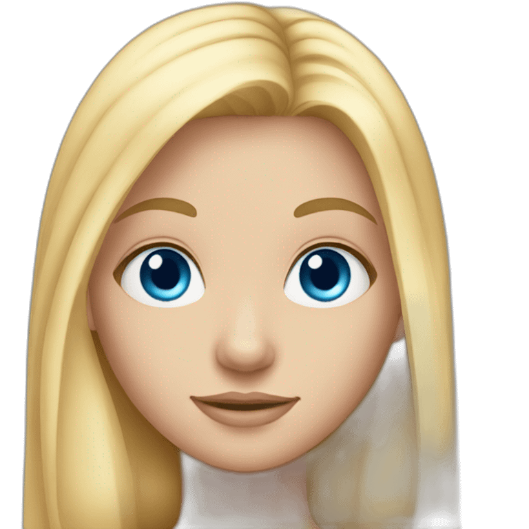 girl with long blond hair and big blue eyes emoji