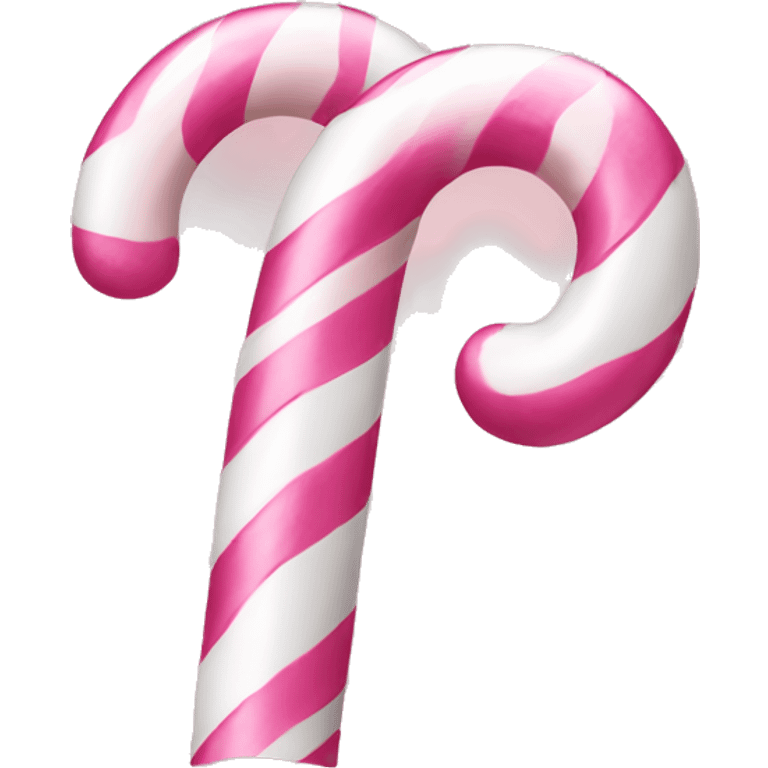 Pink and white candy cane emoji