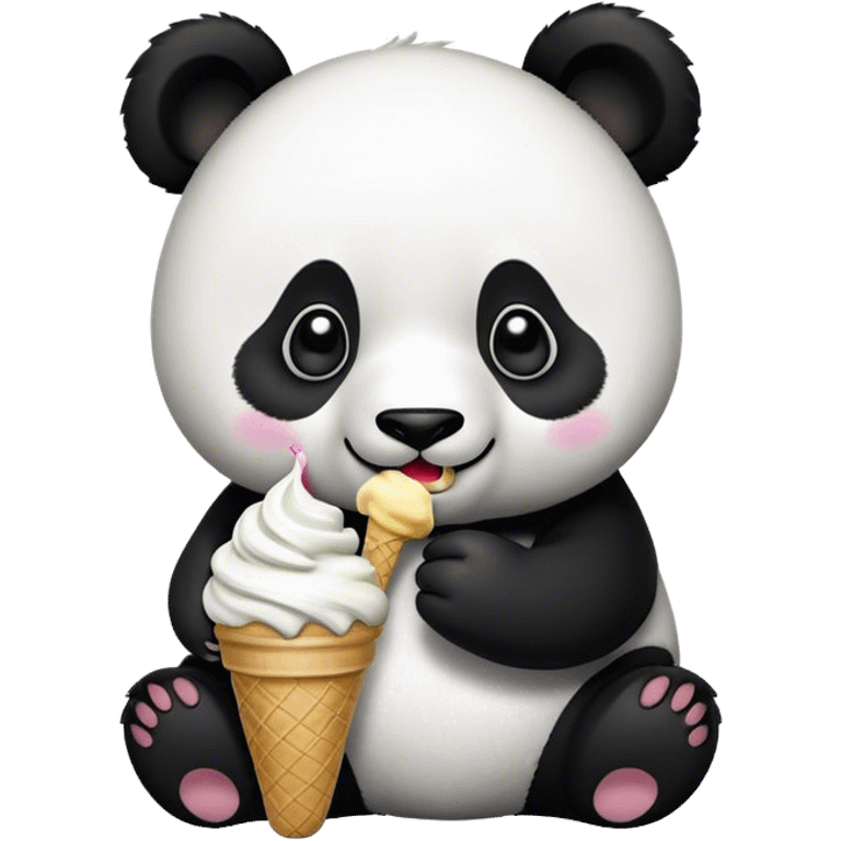 Panda eating ice cream emoji