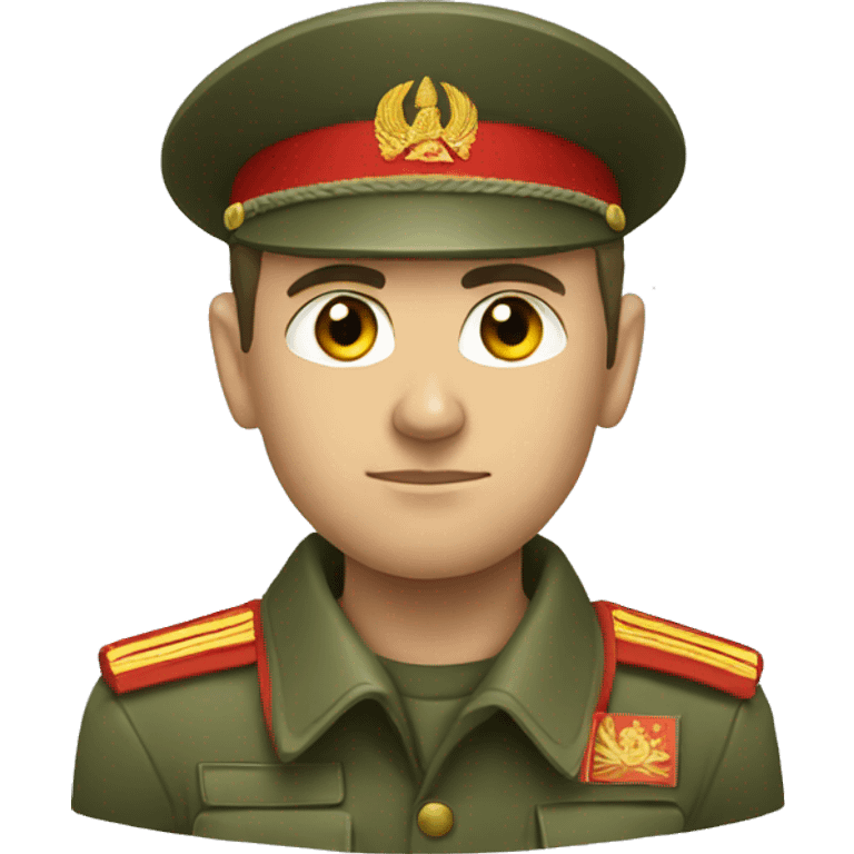 ussr soldier serious with military takes emoji