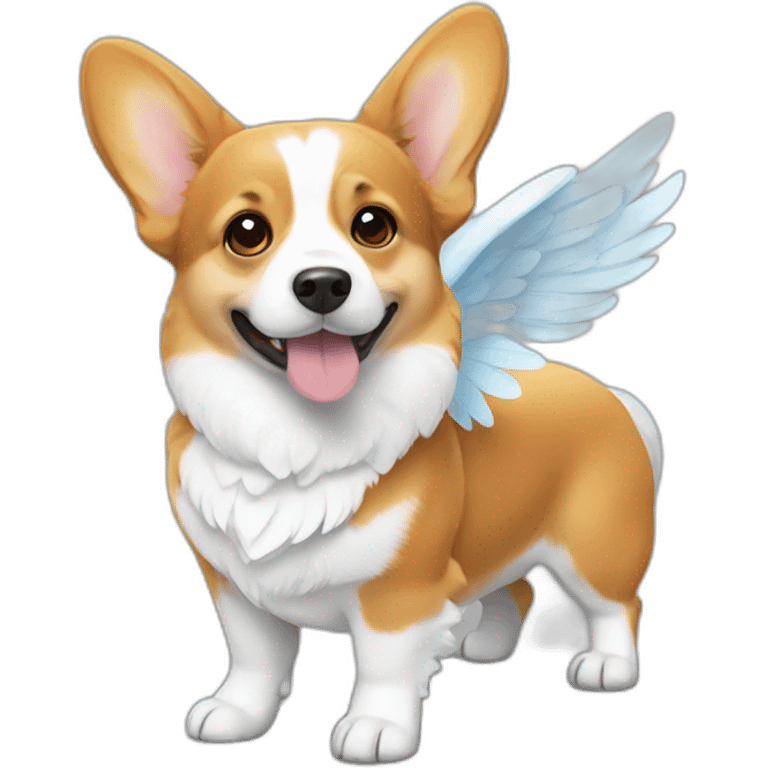 corgi with angel wings emoji