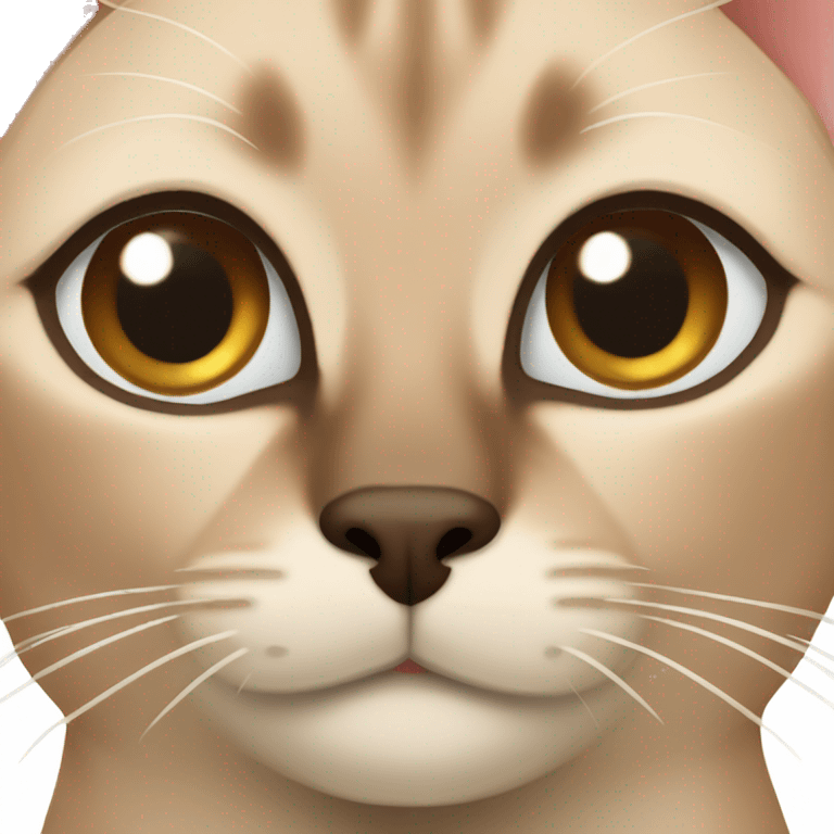 Brown tonkinese cat  face  emoji