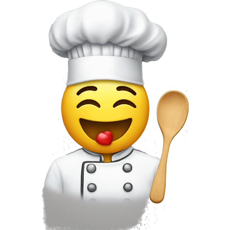 Smiley with a chef hat making a kiss face  emoji