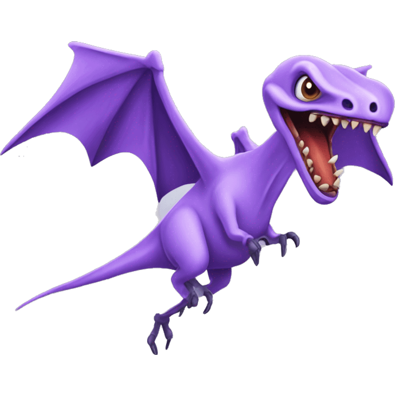 lavender evil vampiric pterodactyl flying emoji