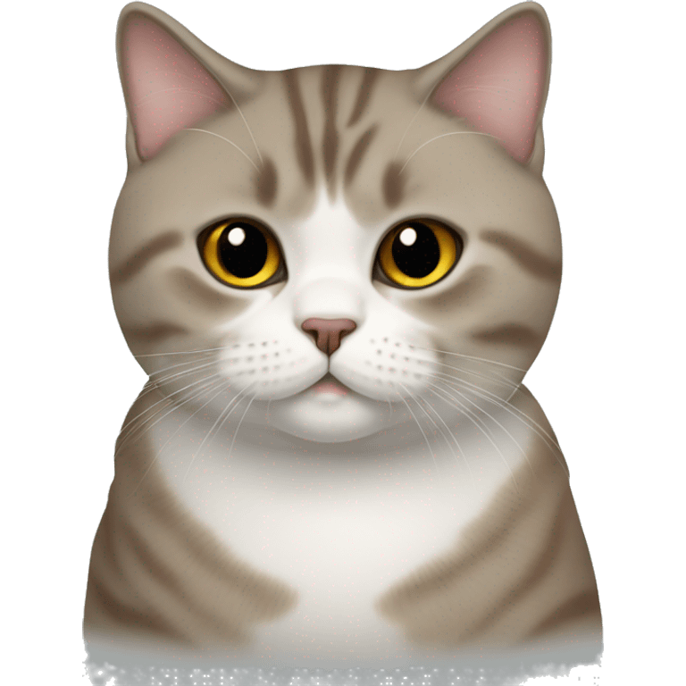 British shorthair cat brown white emoji