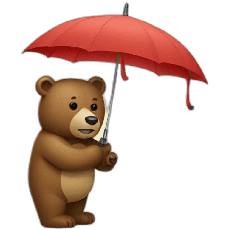 Bear with umbrella  emoji