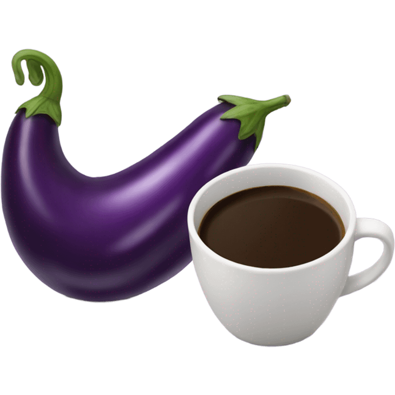 Eggplant emoji and coffee emoji emoji