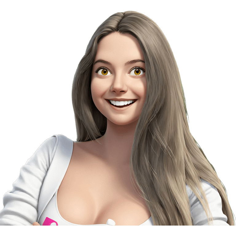 smiling girl with long hair emoji