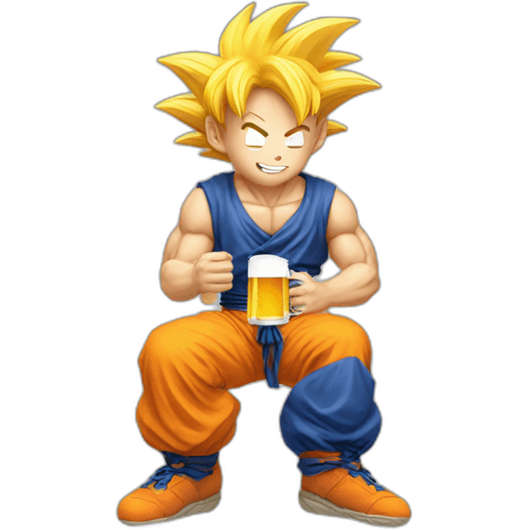 San goku drinking beer emoji