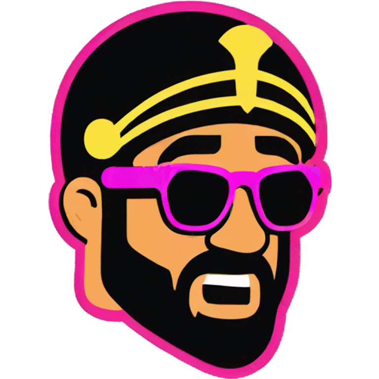 roman gladiator wearing modern neon racing sunglasses emoji