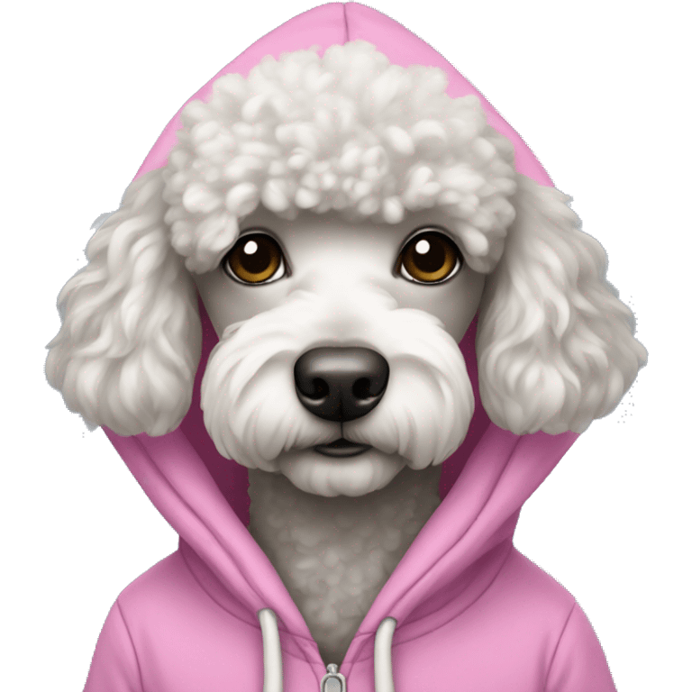 Poodle wearing a hoodie emoji