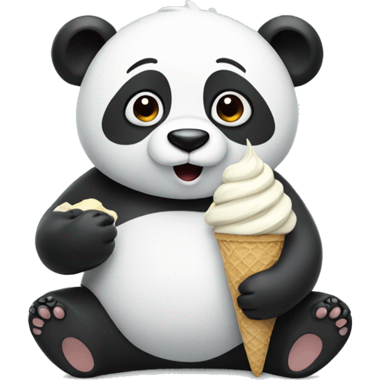 Panda eating ice cream emoji