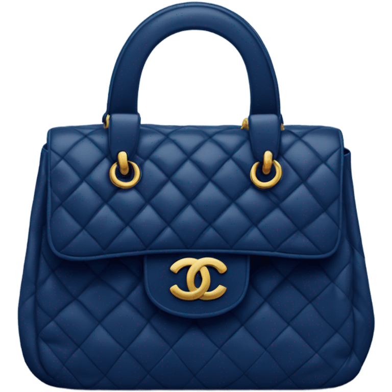 Dark blue classic chanel bag with legs emoji