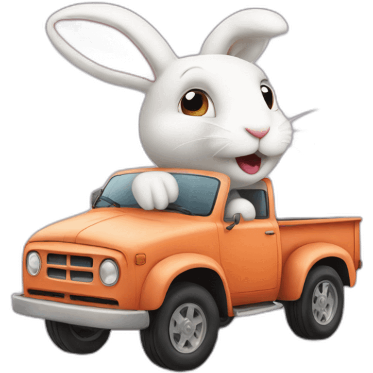 A bunny in a truck emoji