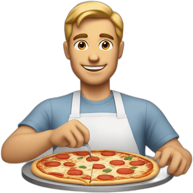 blue eyed man making pizza emoji