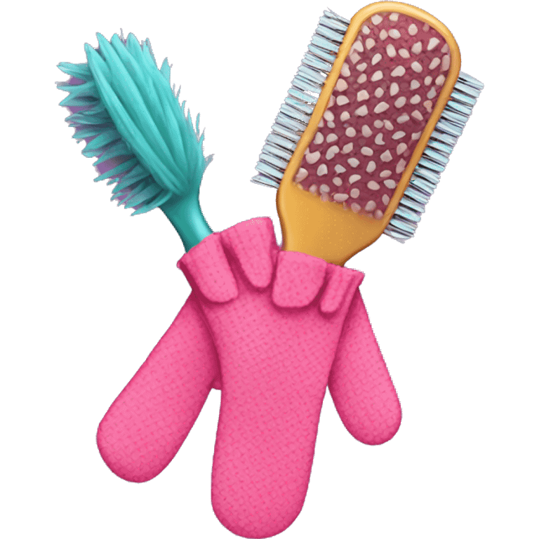 hairbrush gloves emoji