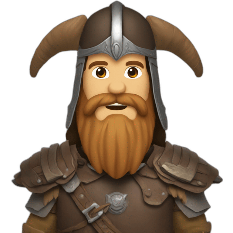 gimli the lord of the rings brown beard wearing helme emoji