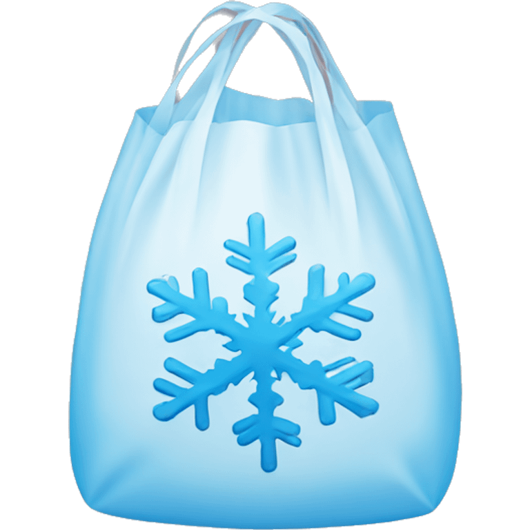 A plastic bag with snowflakes inside  emoji