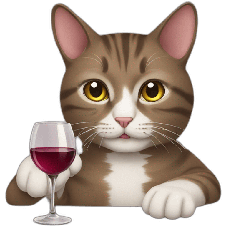 cat drinking wine emoji