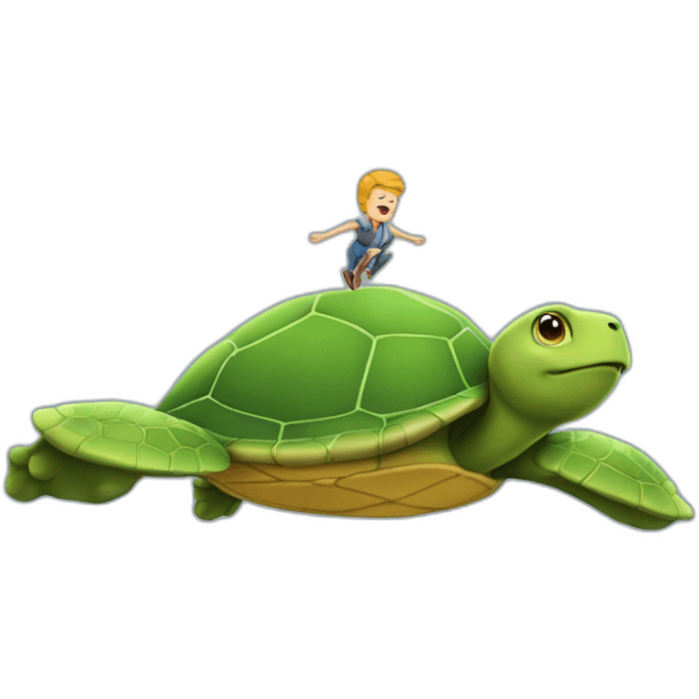 Homme volant sur une tortue emoji