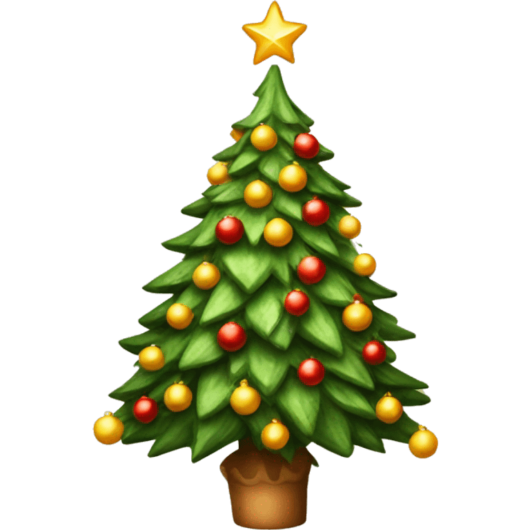 warm vintage christmas tree emoji