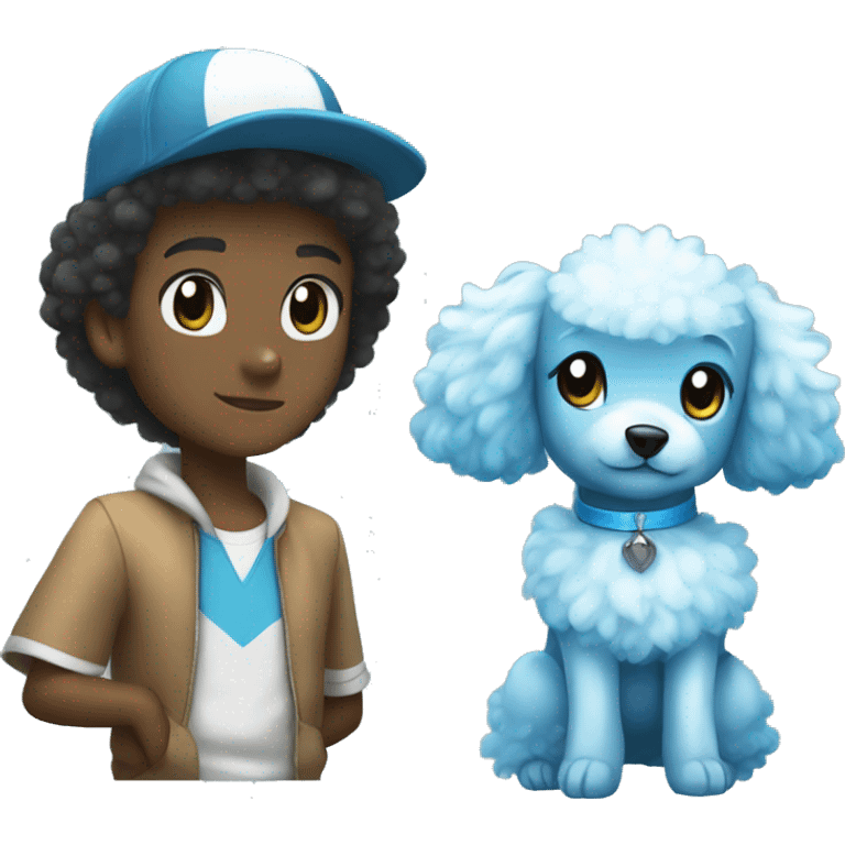 "poodle as pokemon trainer" + glaceon.  emoji